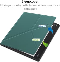 Hoes Geschikt voor Kobo Elipsa 2E - E-reader Bescherm Hoesje Case Sleep Cover Trifold - Hoes Geschikt voor Kobo Elipsa 2E Hoesje - Donkergroen — thumbnail 4