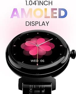 HiFuture Aura Smartwatch dames, 1,08 inch roestvrijstalen AMOLED-display, Stappenteller, Hartslagmeter, polshartslagmeter, echte Sp02-sensoren, IP68 waterdicht, activiteitenteller, magnetische lading compatibel met Android en iOS, kleur (Zilver) — thumbnail 5