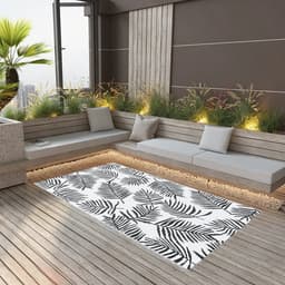 vidaXL - Buitenkleed - ARAKIL - 160x230 - cm - PP - wit - en - zwart — thumbnail 2