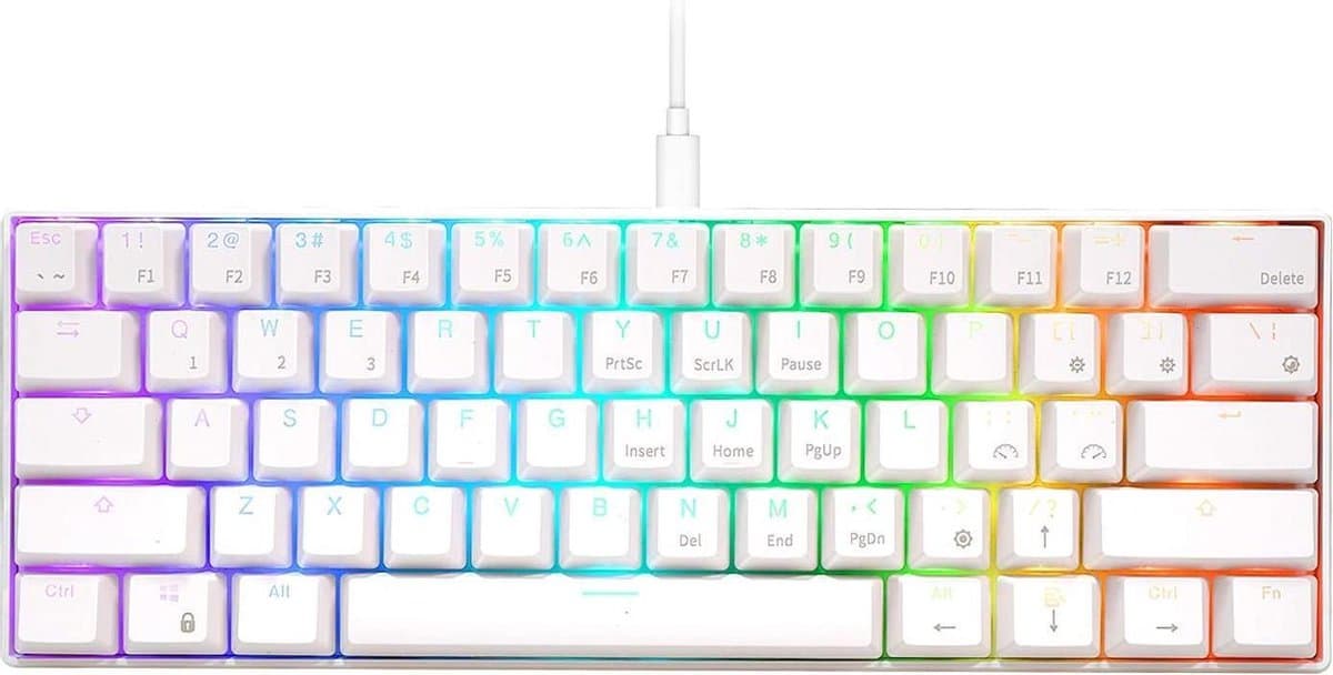 Royal Kludge RK61 - Mechanisch Gaming Toetsenbord - Draadloos - Ergonomisch - RGB - Brown Switch — afbeelding 1