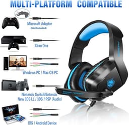 Gaming Headset met Noise-Cancelling Microfoon, Over Ear Koptelefoon — thumbnail 3