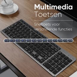 Trendfield Draadloos Toetsenbord - Bluetooth Keyboard - Stille Toetsen - Oplaadbaar - Qwerty - Space Grey — thumbnail 4