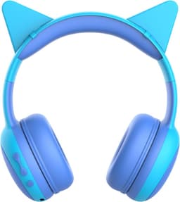 Kinderkoptelefoon draadloos met Bluetooth- Opvouwbaar- Incl. Opbergzakje & kattenoortjes Blauw — thumbnail 1