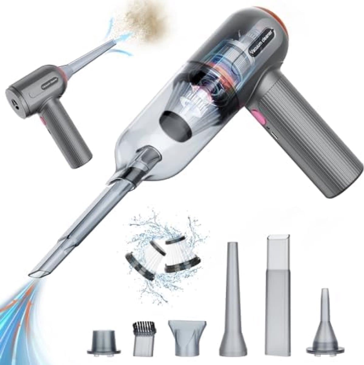 Krachtige Draadloze Autostofzuiger 9000PA - 3-in-1Handheld Stofzuiger met Oplaadbare Accu — afbeelding 1