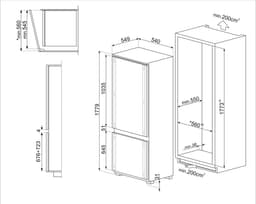 SMEG C41721E Inbouw Koel-vriescombinatie 269L - Low Frost - Sleepdeur - Wit - Energielabel E — thumbnail 5