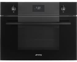 SMEG SO4101M1B3 Combi Magnetron Inbouwoven - 45 cm - 40L - 850W Magnetron - Galileo - Snelle Voorverwarming - Ever Clean Emaille - Linea - Zwart