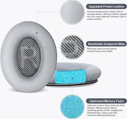 Oorkussen geschikt voor Bose QuietComfort 35 II - Grijs — thumbnail 3