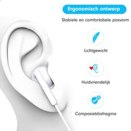 Oortjes met draad en microfoon - Oordopjes - 120CM kabel - USB-C aansluiting - Earphones Wired — thumbnail 5