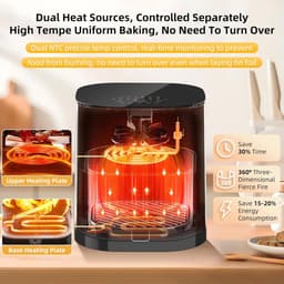 Uten Airfryer XXL 200E - Dual Blaze Technologie - Hetelucht friteuse - 5.5 liter - 14 programma's - 40ºC tot 200ºC - PFAS vrij - 2000W - Grijs — thumbnail 2