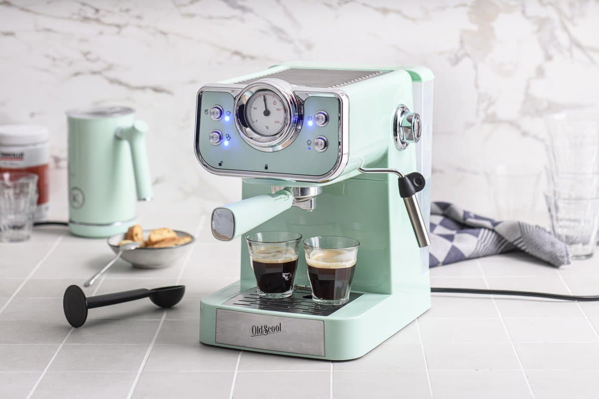 Espressomachine - koffie machine - espresso - Mint - Retro - OldScool - 950W - 1.5 liter — afbeelding 1