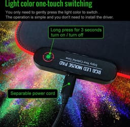 BALORS® Muismat - Gaming Muismat XXL – RGB Led verlichting – Anti-Slip – Grote Game Muismat - Muismat Gaming - Muismat XL - Muismat groot - Muismatten - Muis Mat — thumbnail 3