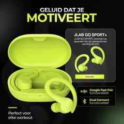 JLab Go Sport Draadloze Oordopjes - Oortjes Draadloos - Bluetooth - 35 uur Batterijduur - IP55 Waterbestendig - Aanpasbare EQ3 instellingen - Hardlopen - In Ear - Geel — thumbnail 4