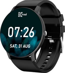 Kiraal Fit 5 - Smartwatch dames - Smartwatch Heren - Stappenteller - Full Screen - Fitness Tracker - Activity Tracker - Smartwatch Android & IOS - Zwart — thumbnail 4