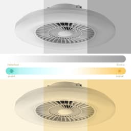 Plafondventilator Met Verlichting - Smart Lamp Met Afstandsbediening – Plafonniere Keuken Lamp Met 6 Ventilatiesnelheden - Woonkamerlamp – Plafond Ventilator Lamp Met Timer - 6000 lm - Wit — thumbnail 4