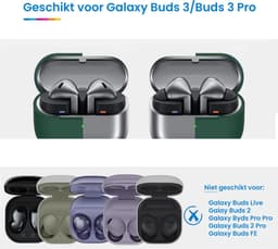 YONO Soft Case geschikt voor Samsung Galaxy Buds 3 / 3 Pro / 3 FE - Siliconen Hoesje - Donkergroen — thumbnail 2