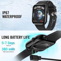 SAMTECH Smartwatch Pro - Heren & Dames – horloge – met HD Touchscreen - Stappenteller, Calorie Teller, Slaap meter – Geschikt voor iOS, Android en meer - Zwart — thumbnail 2