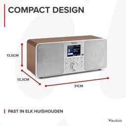 DAB radio met Bluetooth - Audizio Genua - DAB+ radio, FM radio - Auto scan - Zilver — thumbnail 4