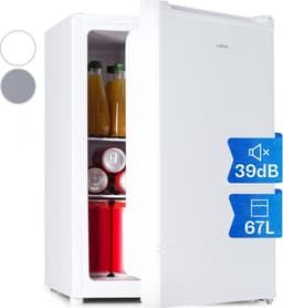 Klarstein Mini Koelkast, Retro Mini Koelkast met Vriesvak, 67 Liter Kleine en Compacte Drankkoelkast, Kleine Koelkast met Uitneembare Planken, Indoor/Outdoor Stille Koelkast — thumbnail 1