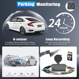 1080p Dashcam met 3 lenzen, 5 inch scherm, Wifi, Nachtzicht en Parkeerbewaking — thumbnail 4
