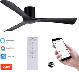 Plafondventilator Storm - Super stil - Hoge kwaliteit - Ventilator 2026 - WIFI - TUYA app - Ø 132 cm - zwart — thumbnail 1