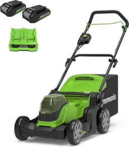 Greenworks 24+24volt=48 Volt accumaaier G24X2LM41, incl. 2x 2-AH Accu & lader — thumbnail 1