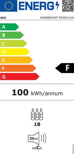 AEG KWK884520T - Inbouw wijnkoelkast - Zwart - 18 flessen - 39 dB — thumbnail 2