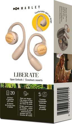 House of Marley Liberate Open Draadloze Oordopjes - Open Ear Bluetooth Sport Oortjes - 20 uur Batterijduur - Zweetbestendig en Waterbestendig - USB C - Gemaakt van Duurzame Materialen - Cream — thumbnail 4
