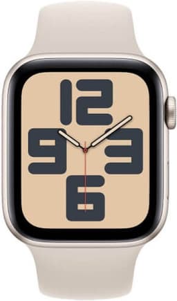 Apple Watch SE 2024 GPS + Cellular 44mm Starlight Aluminium Case with Starlight Sport Band - S/M — thumbnail 1