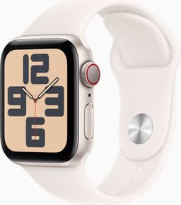 Apple Watch SE 2024 GPS + Cellular 44mm Starlight Aluminium Case with Starlight Sport Band - S/M — thumbnail 2