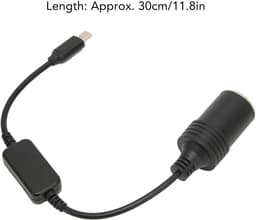 SnelShoppen - 5V naar 12V USB naar Sigarettenaansteker Adapter Converter voor Auto Dashcam Accessoires - Duurzaam PVC Koper Kabel - Ideaal voor Elektr — thumbnail 2
