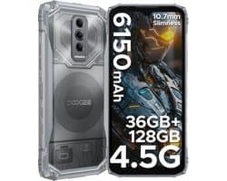 DOOGEE Blade 10 Ultra Energy 4.5G - Robuuste Telefoon - Smartphone - 36 GB RAM+128 ROM(2TB/TF) - UNISOC T7250 - Android 16 - 6,56-inch HD+ 90Hz - 64MP Camera - 6150mAh/18W - IP68 - 10.7mm - Vingerafdruk-Face ID - NFC - GPS - Zilver
