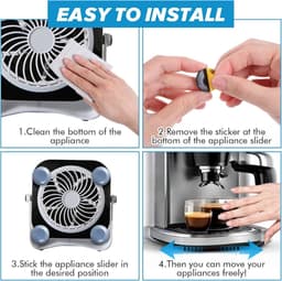 SnelShoppen - Glijplank voor Keukenapparaten, Onzichtbare Glijders, Zelfklevend, PTFE, Geschikt voor Koffiezetapparaat, Mixer, Keukenmachine, Heteluch — thumbnail 3