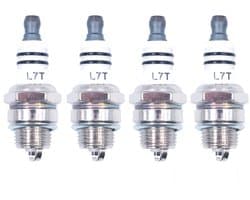 SnelShoppen - 4 Pack L7T Bougies voor 2-Takt Motoren, Vervangingsaccessoires voor Grasmaaier, Heggenknipper, Kettingzaag en Bosmaaier