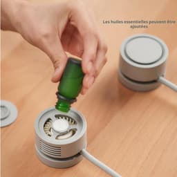 Persoonlijke nekventilator, koeler voor etherische oliën, afneembaar, lichtgewicht en draagbaar, zakformaat, stille roterende motor, veiligheidsventiel, abrikooskleur. — thumbnail 5