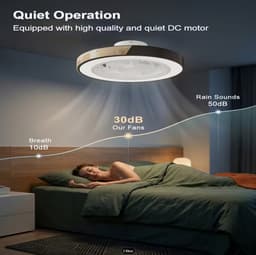 Plafondventilator | LED | Dimbaar | 3 Snelheden | 55 cm | Moderne Lamp | Plafondlamp | Ventilatorlamp | Zwart | Woonkamerlamp — thumbnail 4