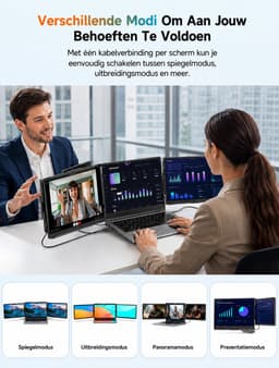 HomeGoodies - Portable monitor - Laptopschermen - Drievoudig beeldscherm - Past op 13-17 inch - Voor Mac, Windows Chrome - Universeel — thumbnail 5