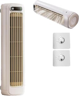 draagbare airconditioner/luchtkoeler met drie windsnelheden, geen installatie nodig, USB-oplaadbaar, draagbare torenventilator voor op het bureau, voor slaapkamer, kantoor en thuis（wit） — thumbnail 1