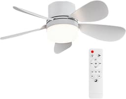 Ventilatorlamp Met Afstandsbediening - E26/E27 Schroefmontage - Dimbaar - 1000 Lumen - Diameter 16,54 Inch - Geschikt voor Slaapkamer, Keuken en Woonkamer — thumbnail 1