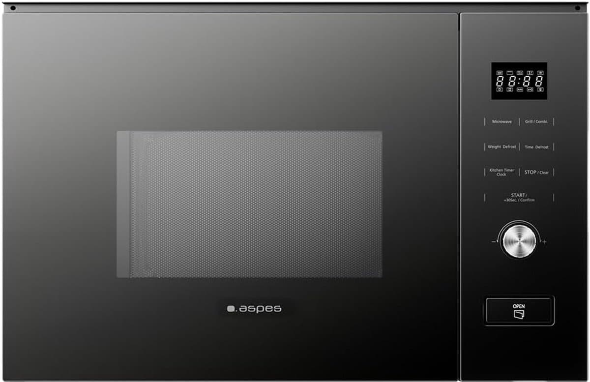 Magnetron Oven - Inbouw Magnetron - Snel Eten Bereiden - Met Grill Functie - 20 Liter - Zwart Glas — afbeelding 1