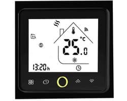 Slimme Thermostaat - Verwarming Regelaar - Energie Besparen - WIFI Spraakbesturing - 24V - Zwart