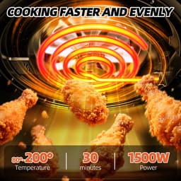 ITRONIQ Airfryer XXL 4,5 Liter - Heteluchtfriteuse 1500W - 7-in-1 Airfryer - Digitaal Touchscreen - 8 Programma's - Zwart — thumbnail 2