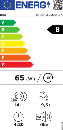 Beko BDIN36451 | Inbouw vaatwasser | 60 cm | LedSpot | B label — thumbnail 2