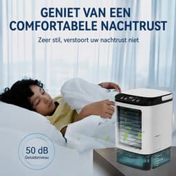 Hutjemutje - aircooler - luchtkoeler - mini-airconditioner - 7-kleuren nachtlampje - 3-snelheden - 900 ml watertank - wit — thumbnail 2