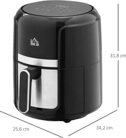 HOMCOM Airfryer - Staal - 34,2 x 25,6 x 31,8 cm - Zwart — thumbnail 4
