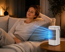 Mobiele Airco Zonder Afvoer - Mobiele Airco Zonder Slang - Compact En Zuinig - Ideaal Voor Koeling In Slaapkamers Of Kleine Kantoren — thumbnail 3