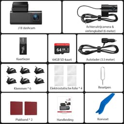 VALI® Draadloze Dashcam - Dashcam met CarPlay - Draadloos CarPlay-Scherm - Zwart - 4cm x 9cm x 6cm — thumbnail 5