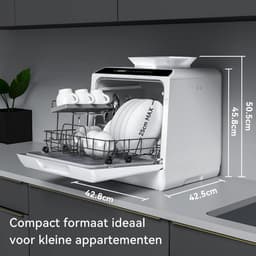 VALI® Mini Vaatwasser - Tafelvaatwasser - Campinggebruik - Wit - 43cm x 43cm x 46cm — thumbnail 4