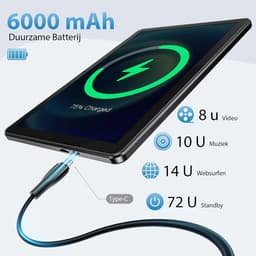 SnelShoppen - Tablet 10 Inch Android 15 | Octa-Core 18GB RAM 128GB ROM 1TB TF | HD IPS Scherm 5MP + 8MP Camera | WiFi 6 Bluetooth 5.0 | Ideaal voor Mu — thumbnail 4