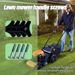 SnelShoppen - Set van 4 Universele Grasmaaier Handvatten met Vleugnuts en Schroeven, Ergonomische en Robuuste Tuinaccessoires voor Makkelijk Vervangen — thumbnail 4