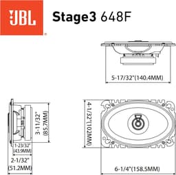 JBL Stage3 648F Autospeakers – 4x6 inch Coaxiaal – 60W RMS – 480W Piekvermogen – 4 Ohm — thumbnail 5